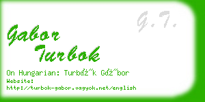 gabor turbok business card